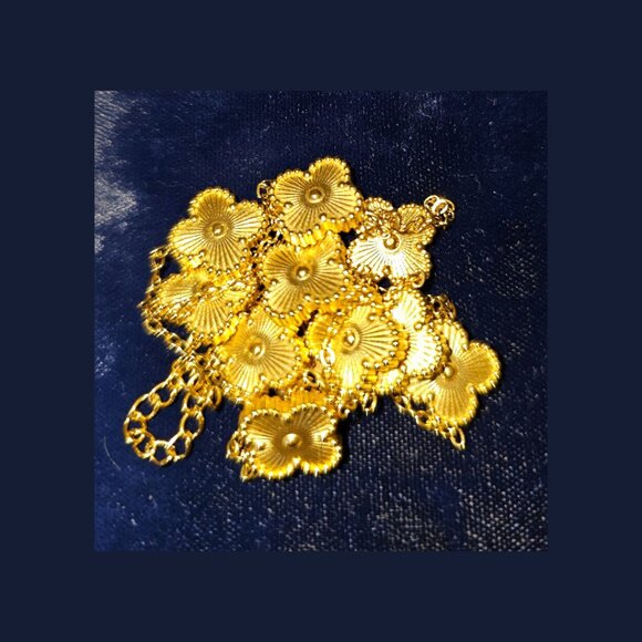 Gold tone - Hope, Faith, Love and Luck Clover Necklace 18 inches extends to 20 - Picture 5 of 9